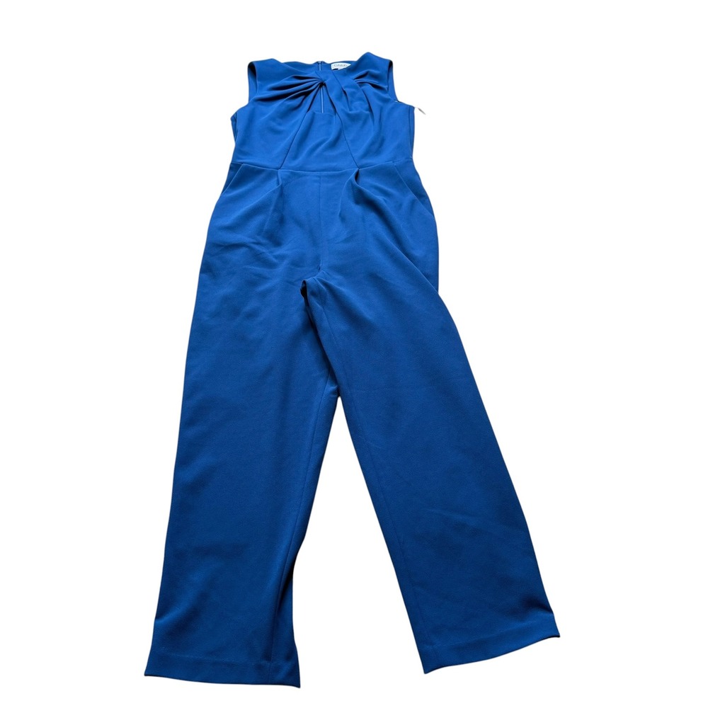 CALVIN KLEIN Jumpsuit Blue Knot Front Cropped Women's Size 6 NWT Sleeveless